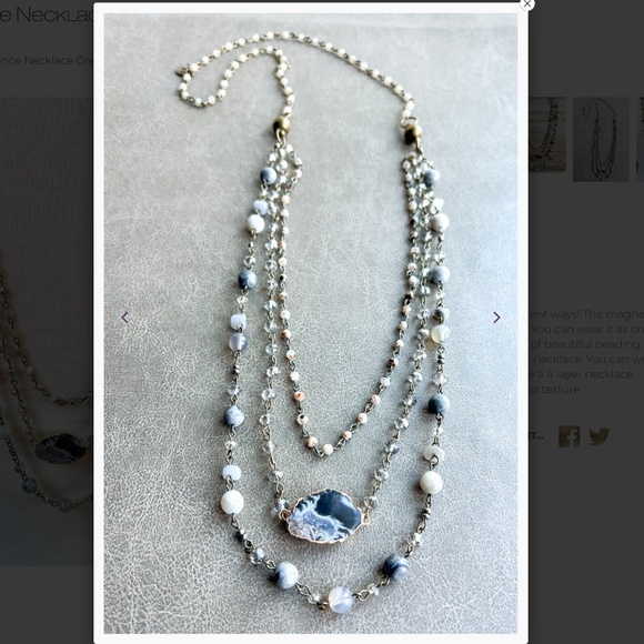 Bohemian “ Florence “ Magnetic Adjustable Beaded Necklace R1A - Picture 6 of 6